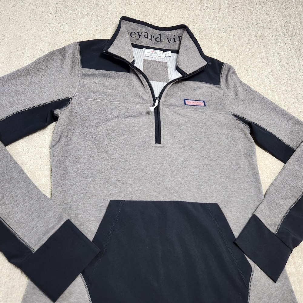 Vineyard Vines Sweatshirt Women XS Performance Kanga Pocket Shep Shirt Golf Zip